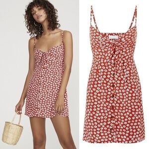 Faithfull the Brand Rodeo Mini Dress Danica Floral Red Small NWT